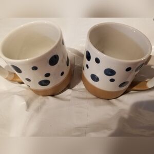 2 COMFIFY Large Ceramic Polka Dot Coffee Cups - 2 Size Circles